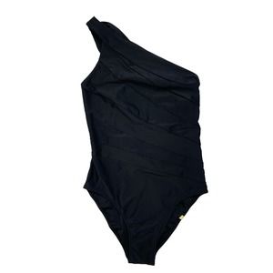 SUMMERSALT *NEW* The Sidestroke One Piece Bathing Suit Sea Urchin Black Size 6